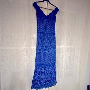 Tadashi Shoji Blue lace gown